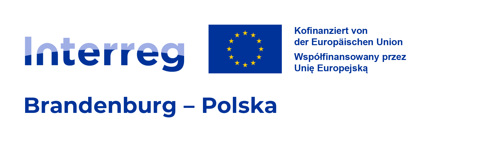 Logo Interreg Brandenburg–Polen und Hinweis auf die Kofinanzierung durch die Europäische Union